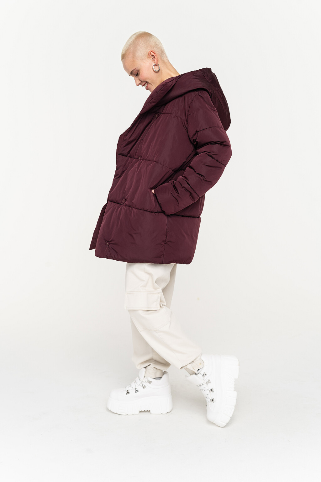 куртка женская - цвет бордовый - 4