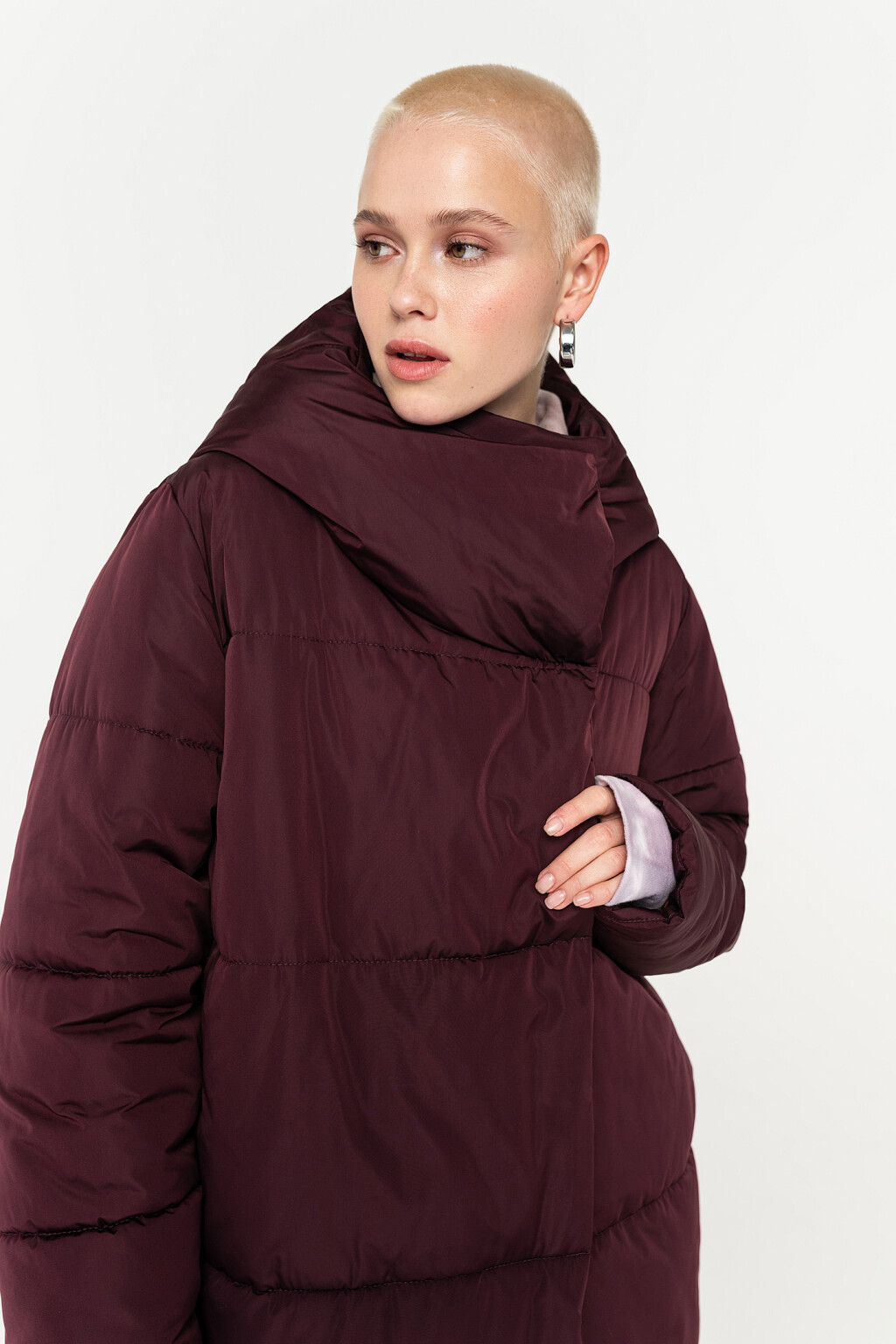 куртка женская - цвет бордовый - 5