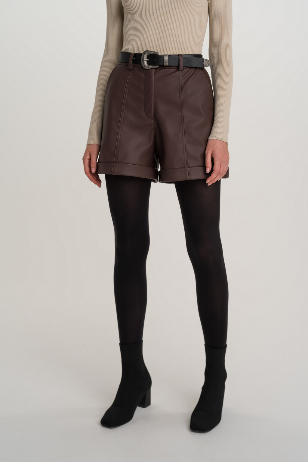 шорты женские - цвет коричневый - 2