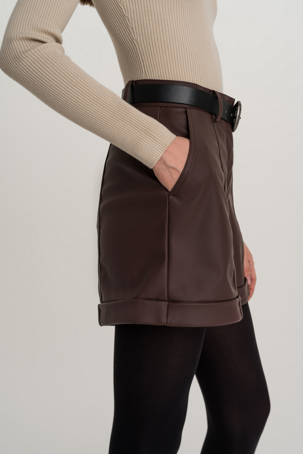 шорты женские - цвет коричневый - 4