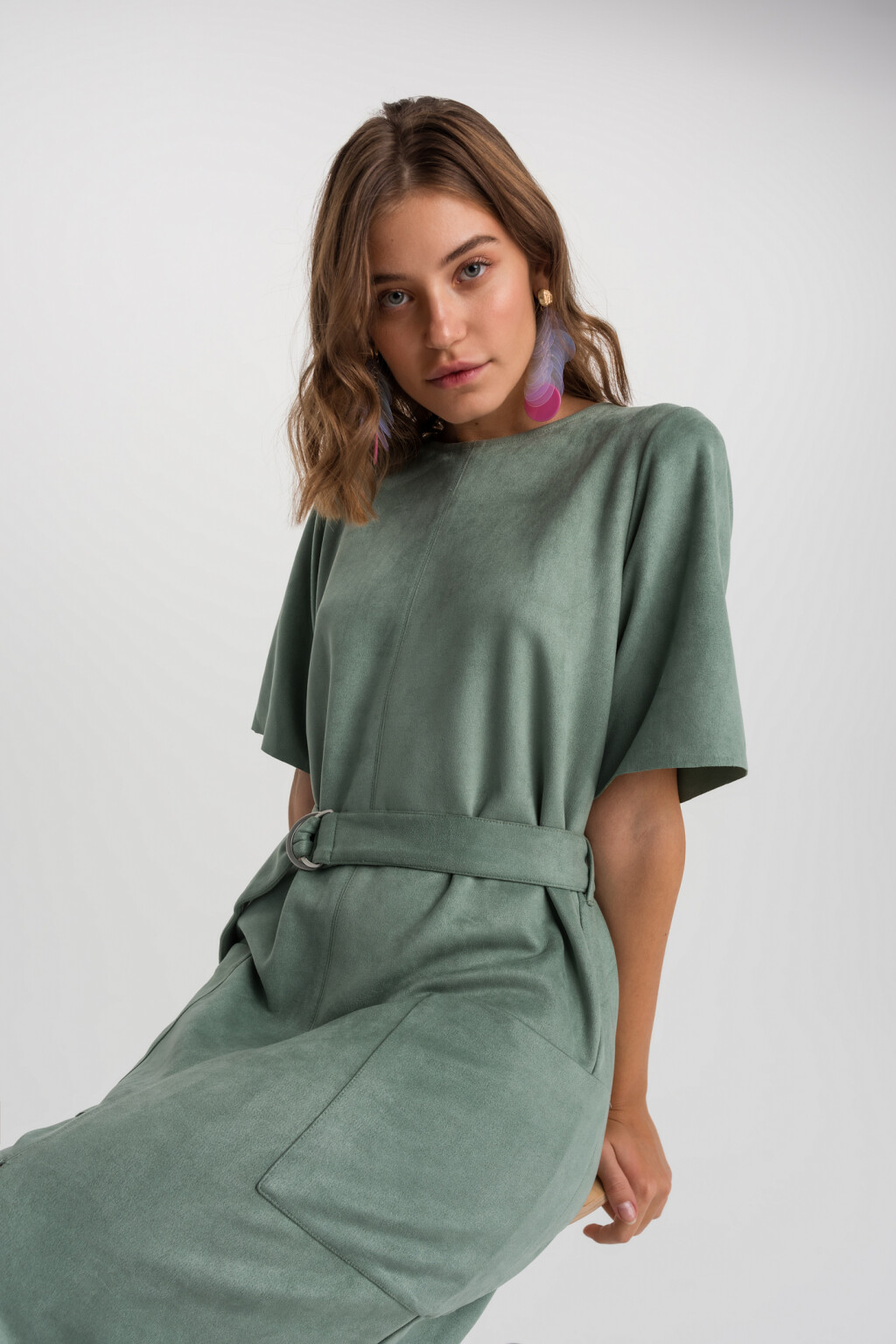 платье - цвет зеленый - 1