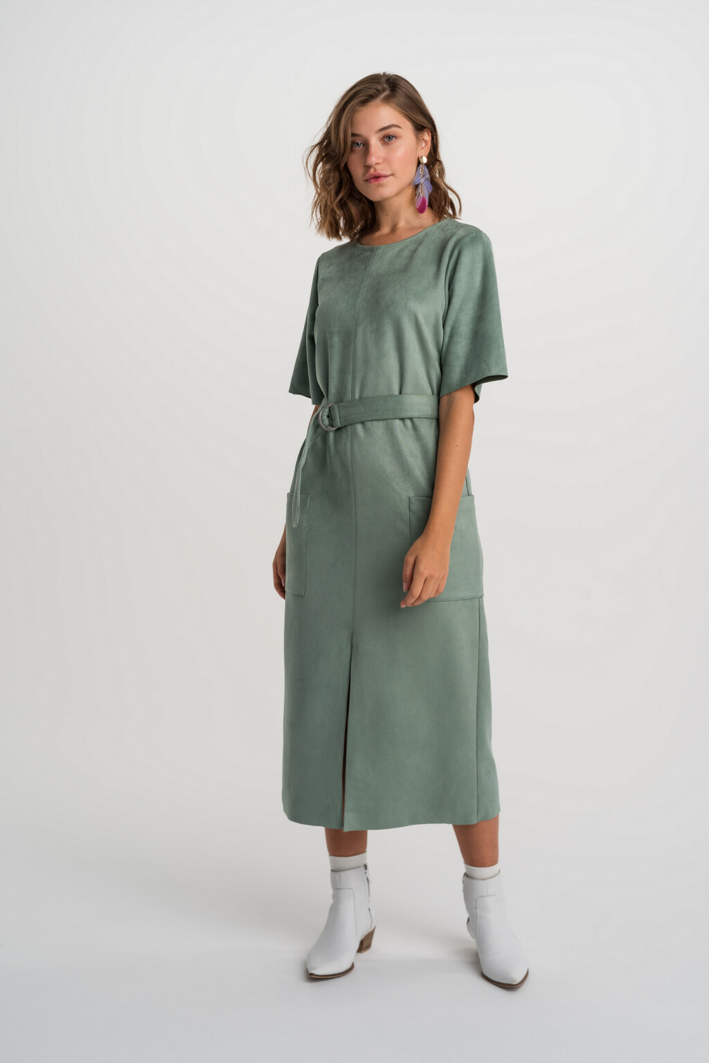 платье - цвет зеленый - 3