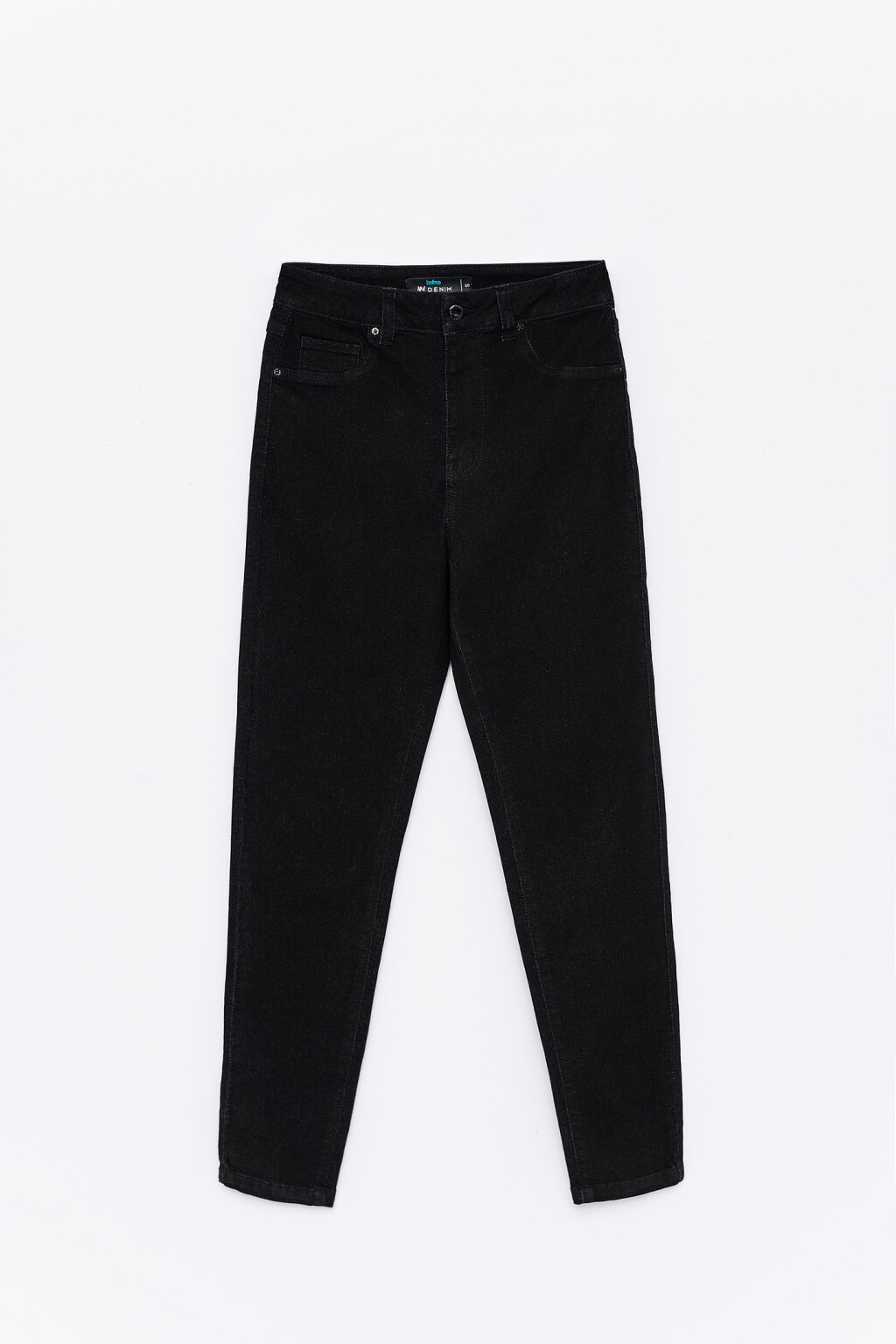 джинсы slim-fit укороченные с высокой посадкой - цвет черный - 1