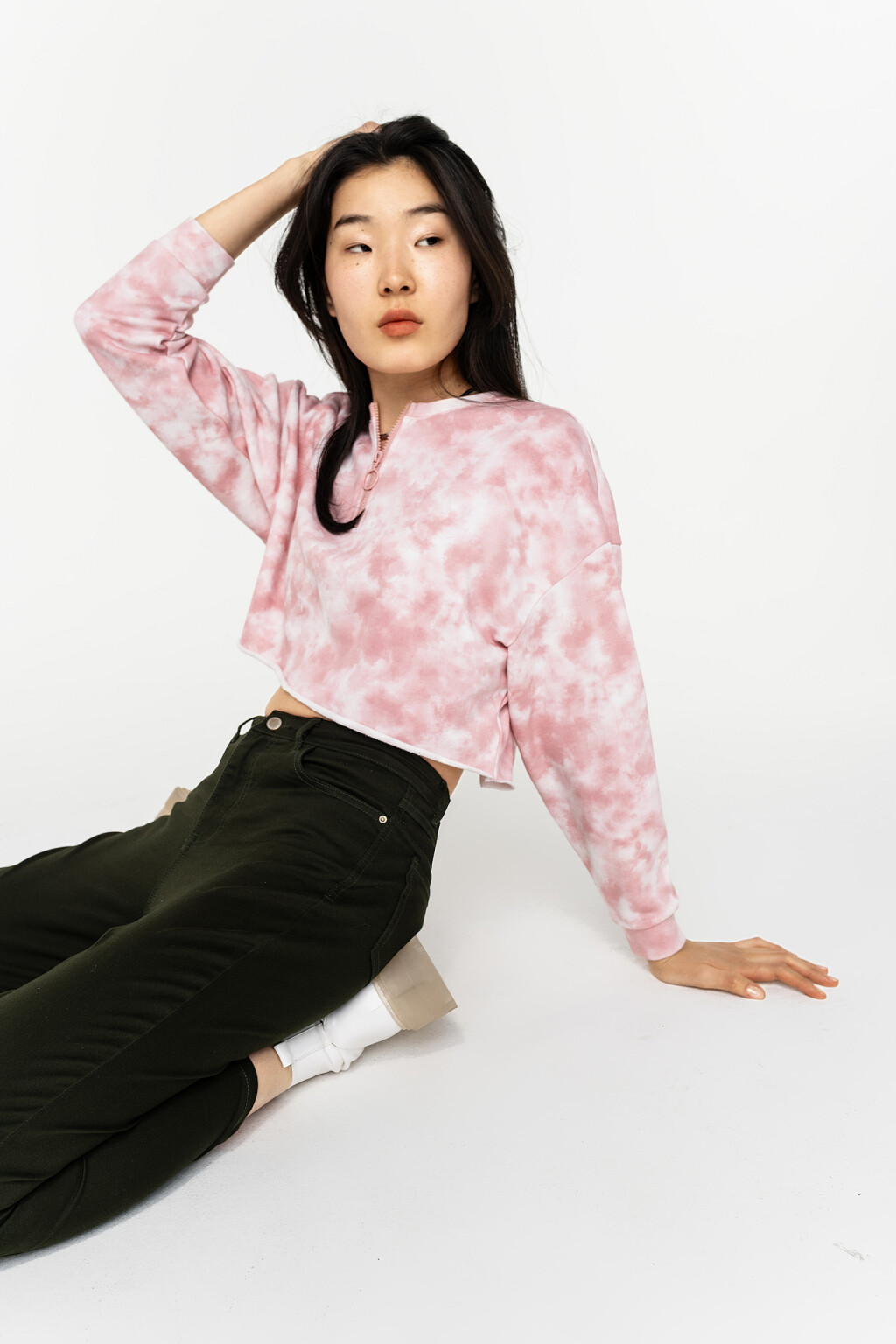 джинсы slim-fit укороченные с высокой посадкой - цвет черный - 2