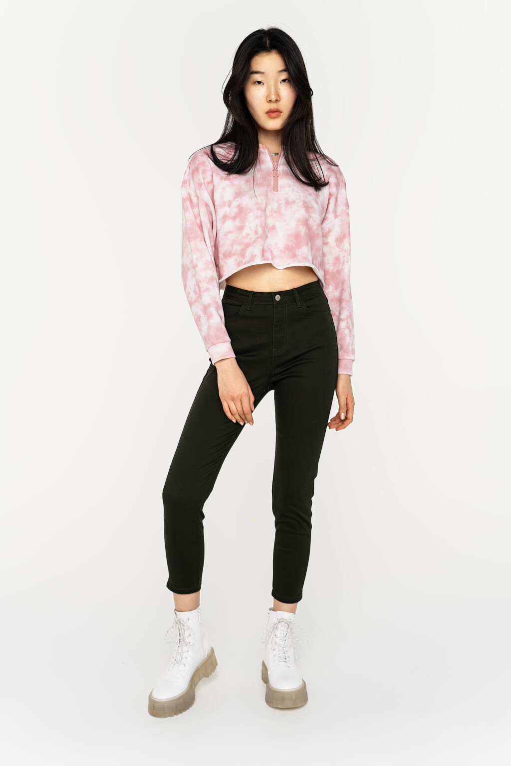 джинсы slim-fit укороченные с высокой посадкой - цвет черный - 3