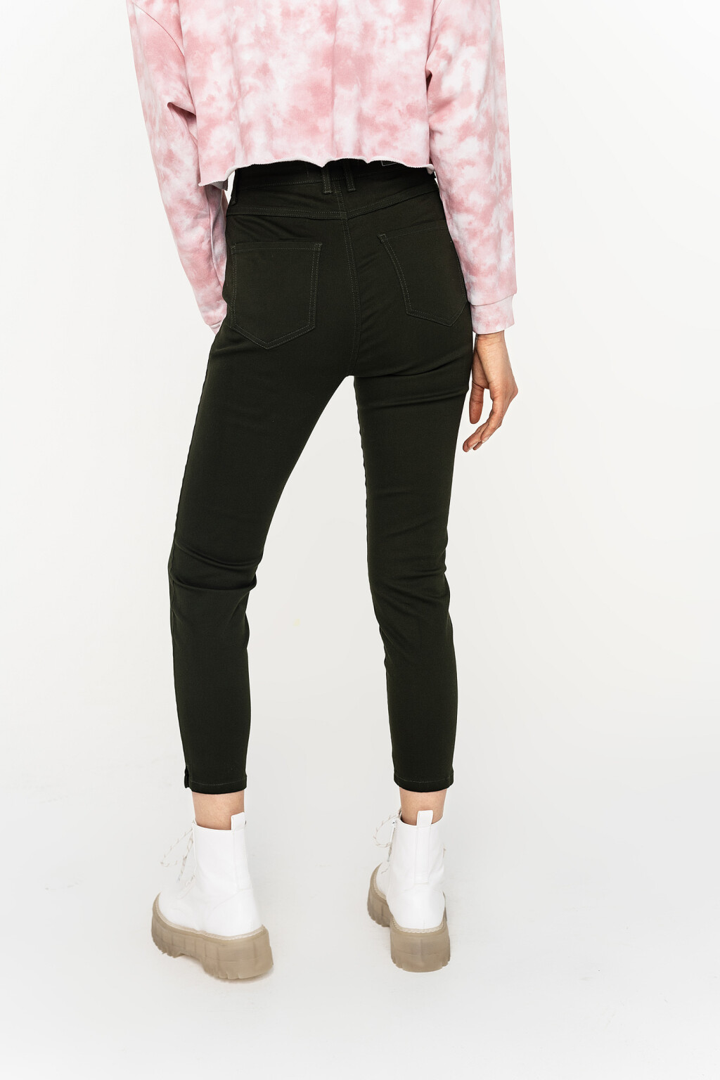 джинсы slim-fit укороченные с высокой посадкой - цвет черный - 5