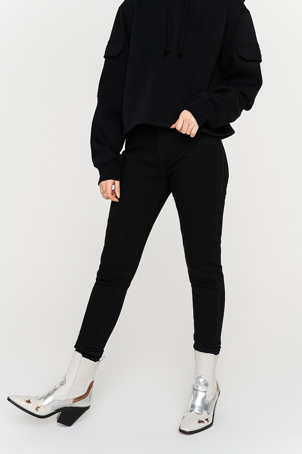 джинсы - цвет черный - 4