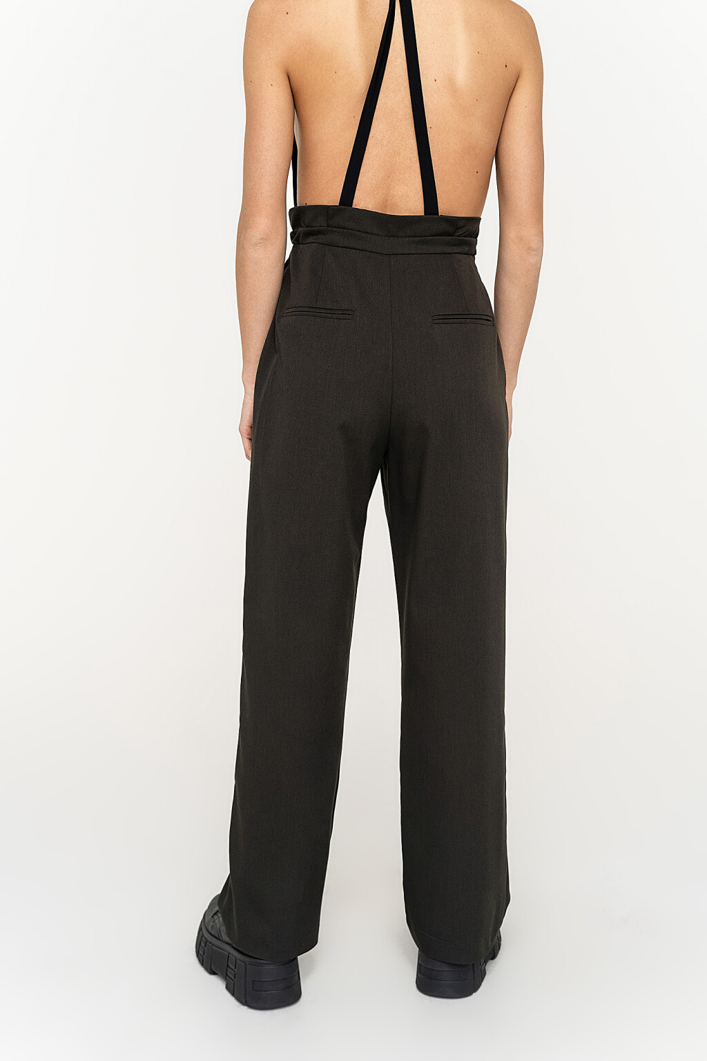 брюки paperbag свободного кроя с кулиской на поясе - цвет зеленый - 6