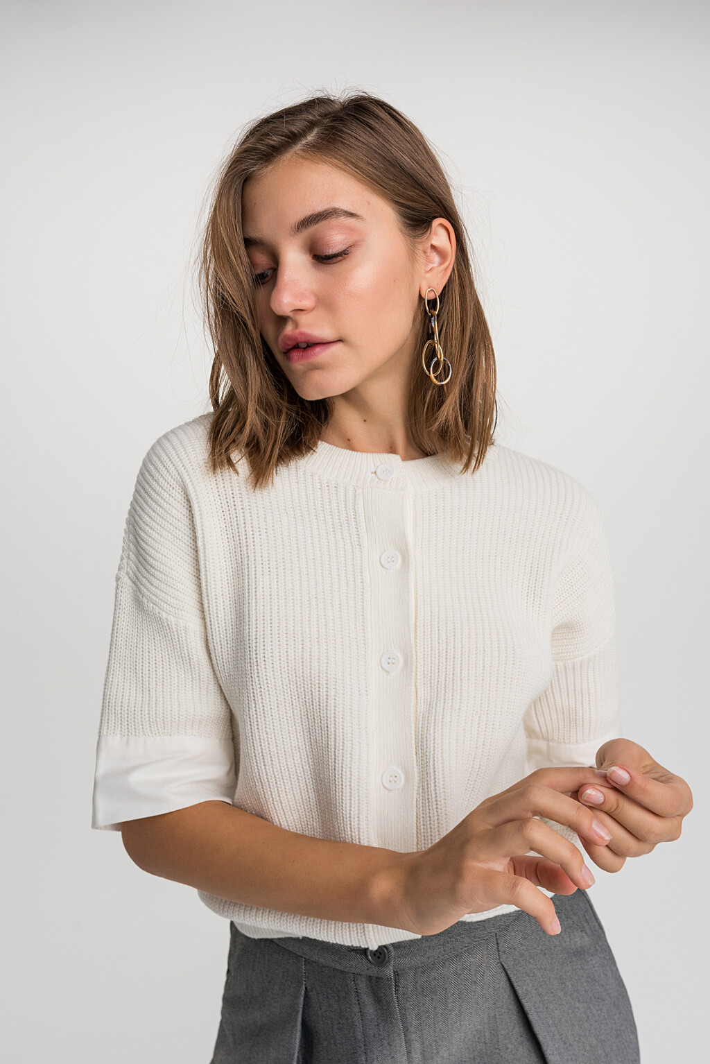 джемпер женский - цвет белый - 1