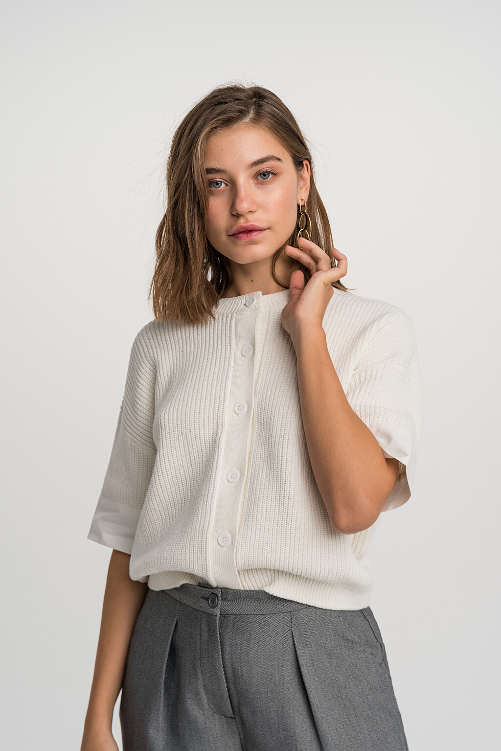 джемпер женский - цвет белый - 2