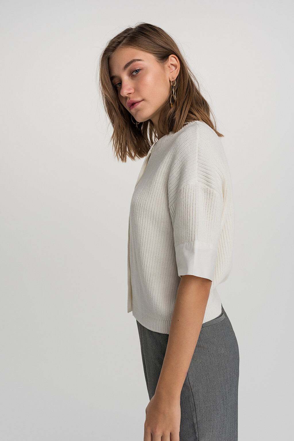 джемпер женский - цвет белый - 4