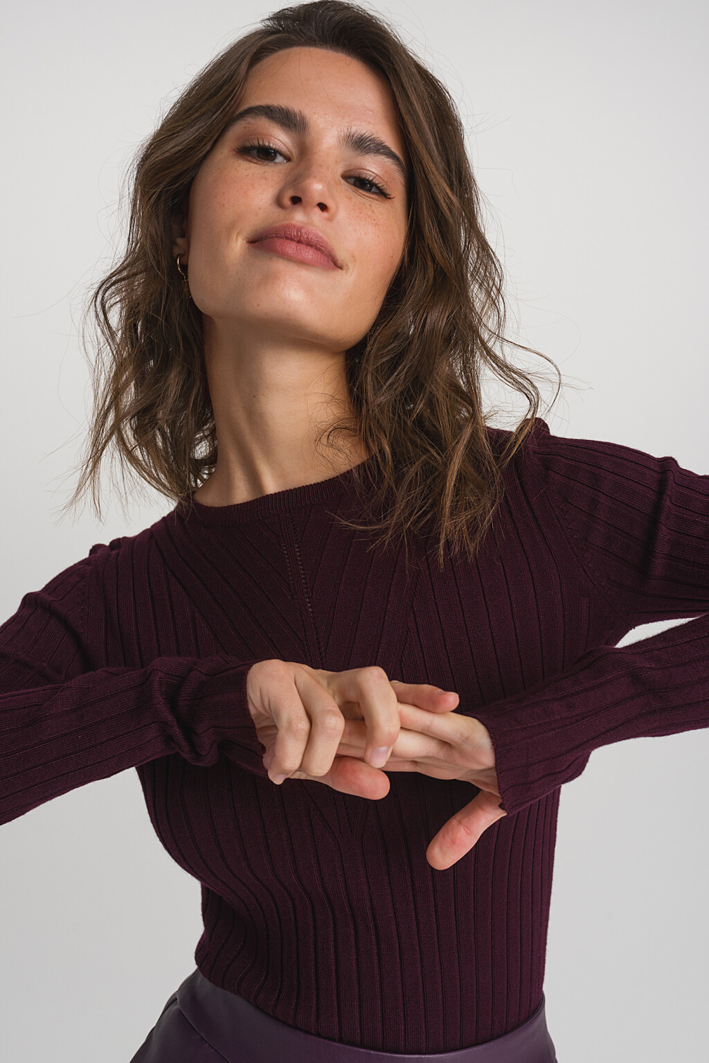 джемпер женский - цвет бордовый - 5