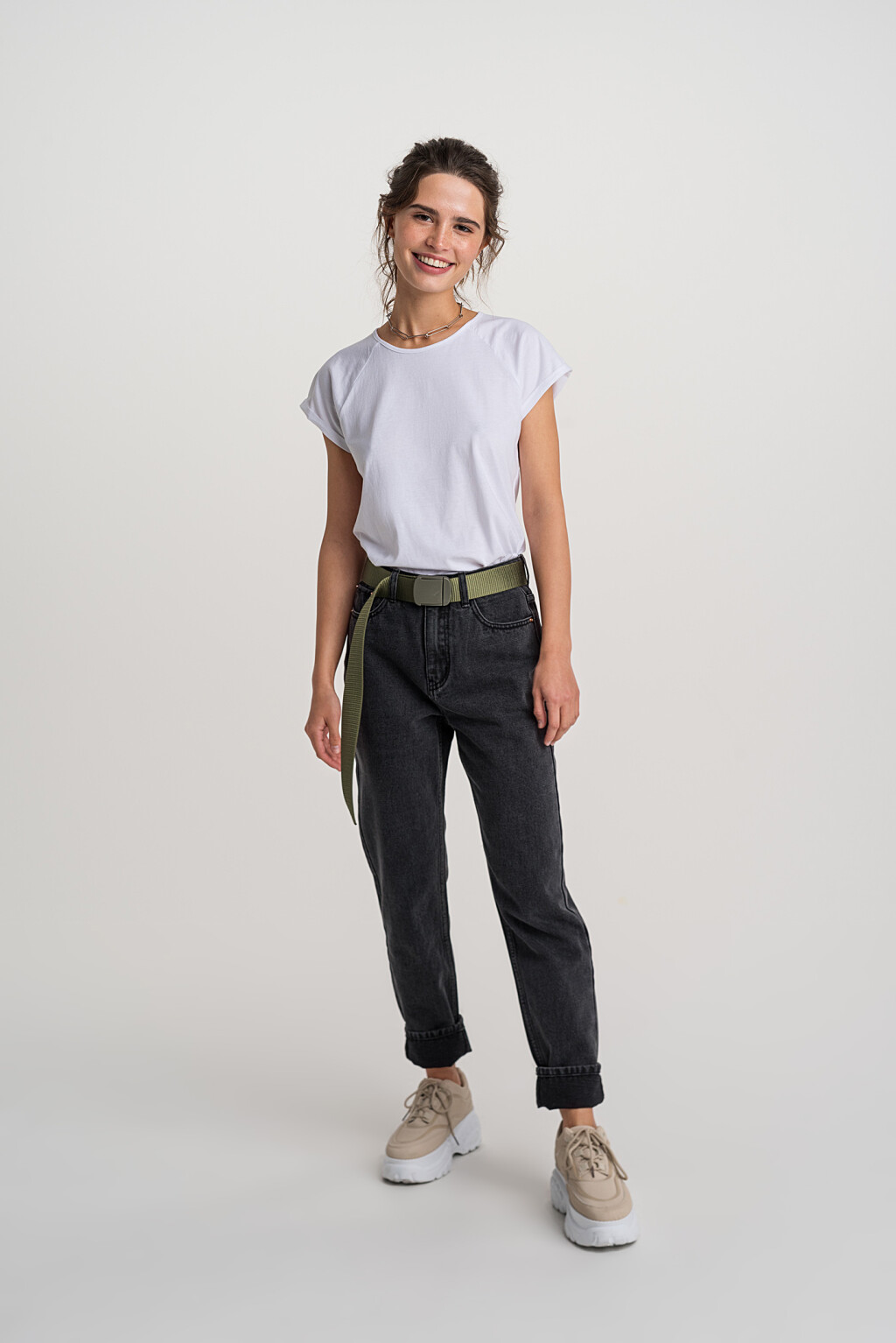 футболка хлопковая с рукавом реглан - цвет белый - 3