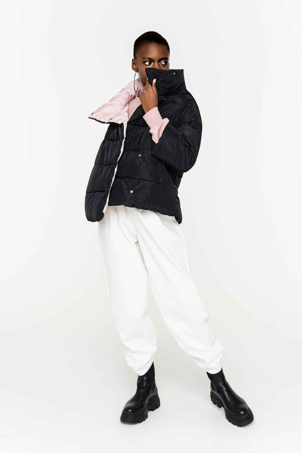 куртка женская - цвет черный - 1