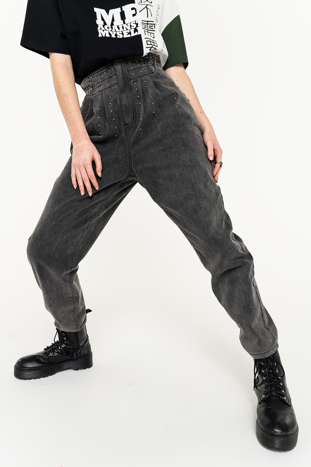 джинсы - цвет серый - 3