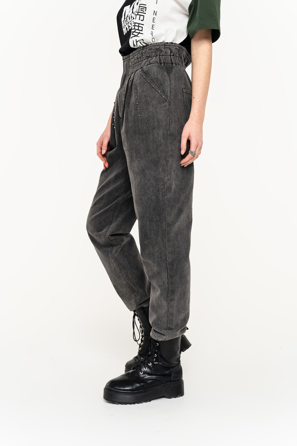 джинсы - цвет серый - 4