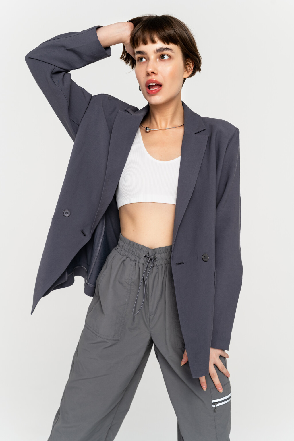 жакет женский - цвет серый - 2
