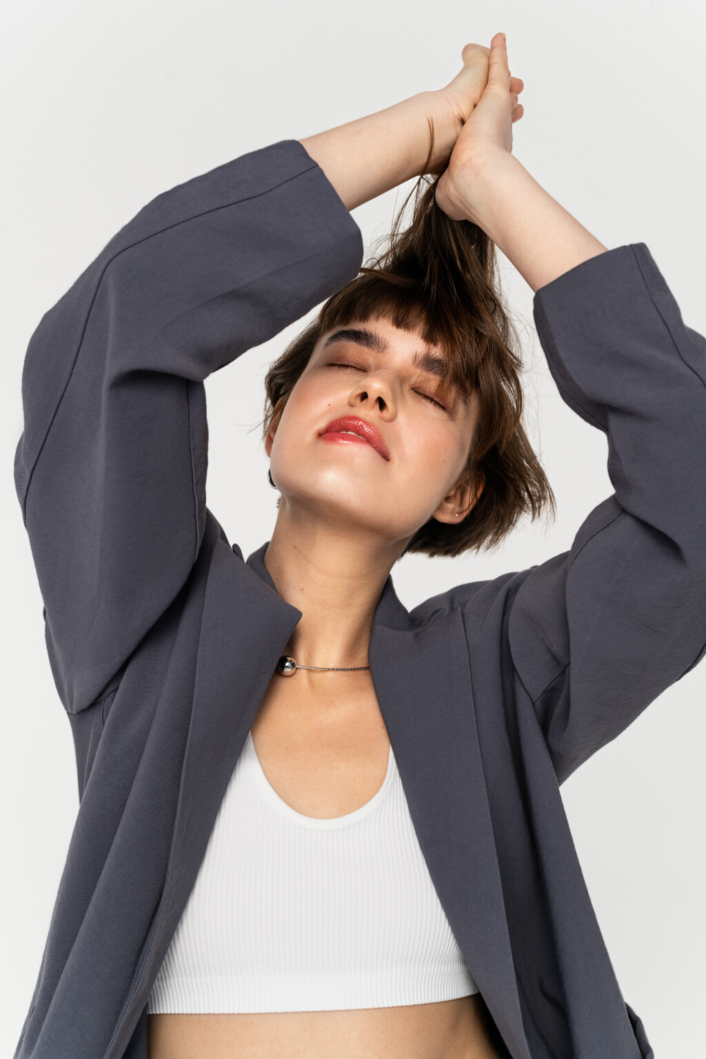 жакет женский - цвет серый - 4