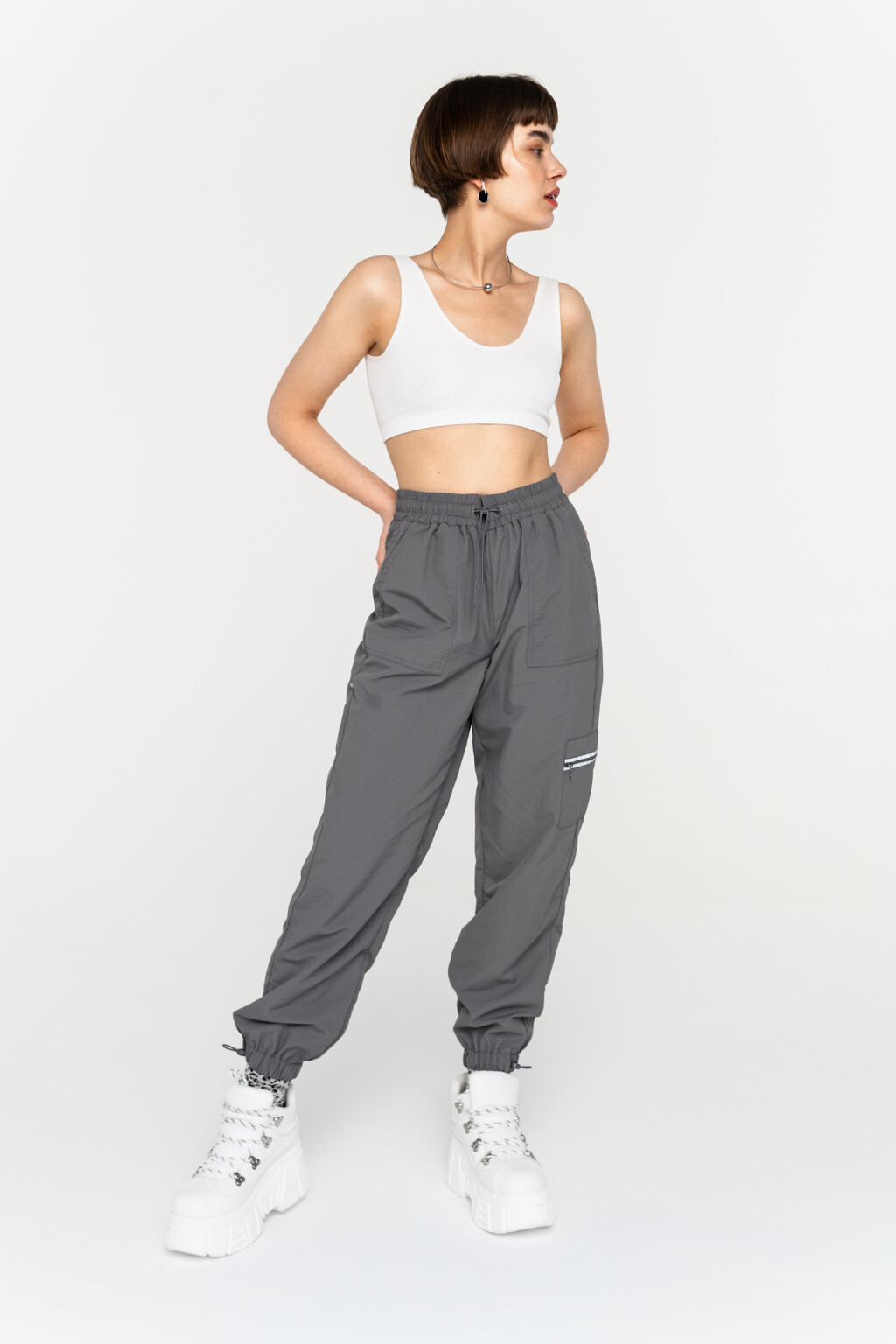 брюки жен. - цвет серый - 2