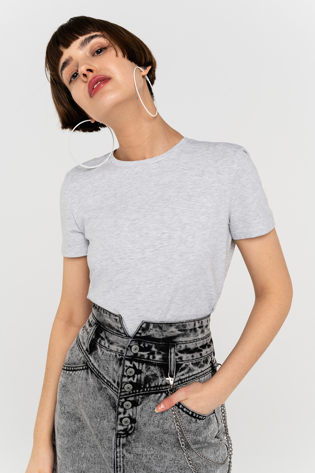 футболка женская - цвет серый - 1