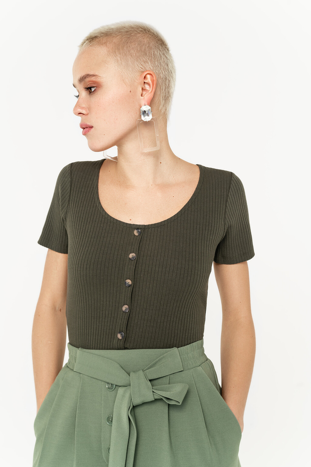 джемпер женский - цвет зеленый - 2