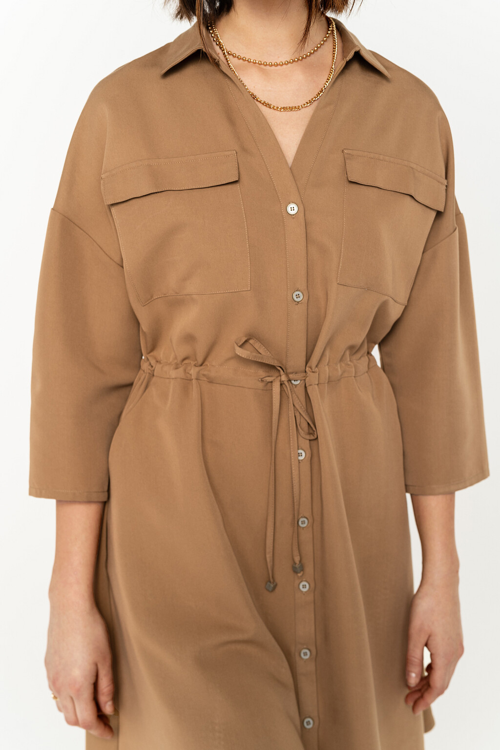 платье - цвет бежевый - 5