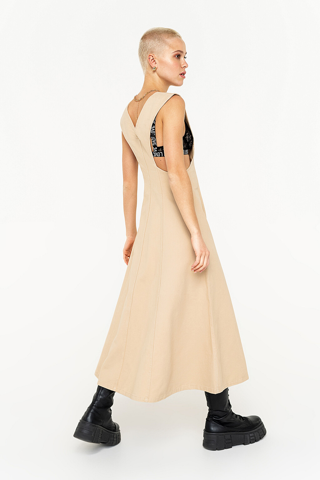 платье - цвет бежевый - 1