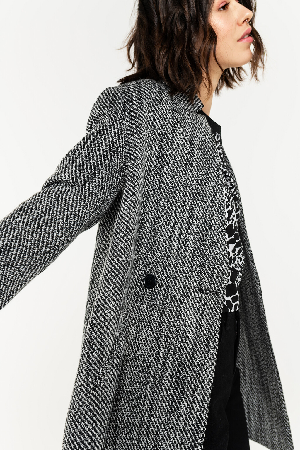 полупальто женское - цвет серый - 1