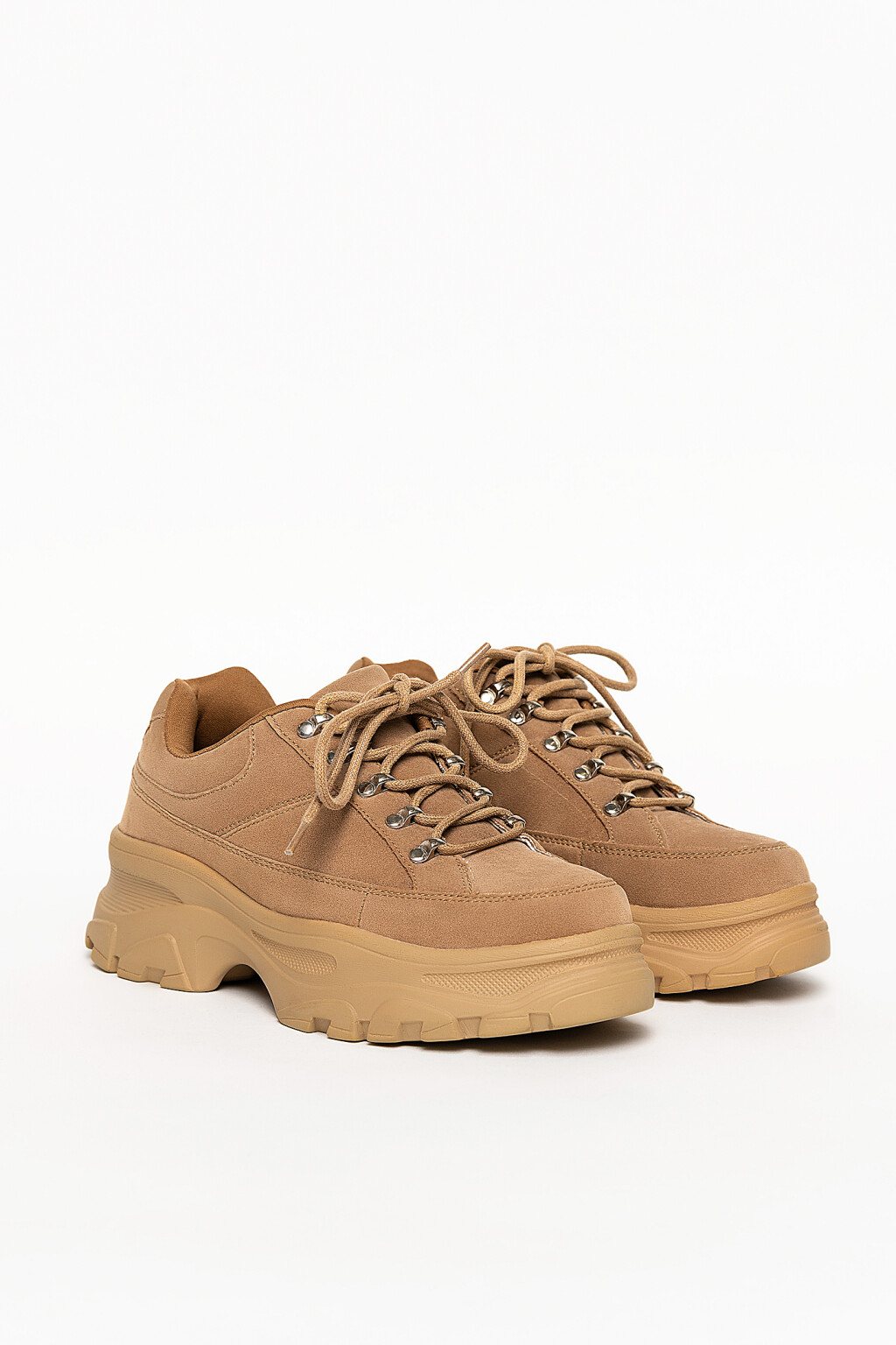 Ботинки из искусственной замши на толстой подошве - цвет коричневый - 2