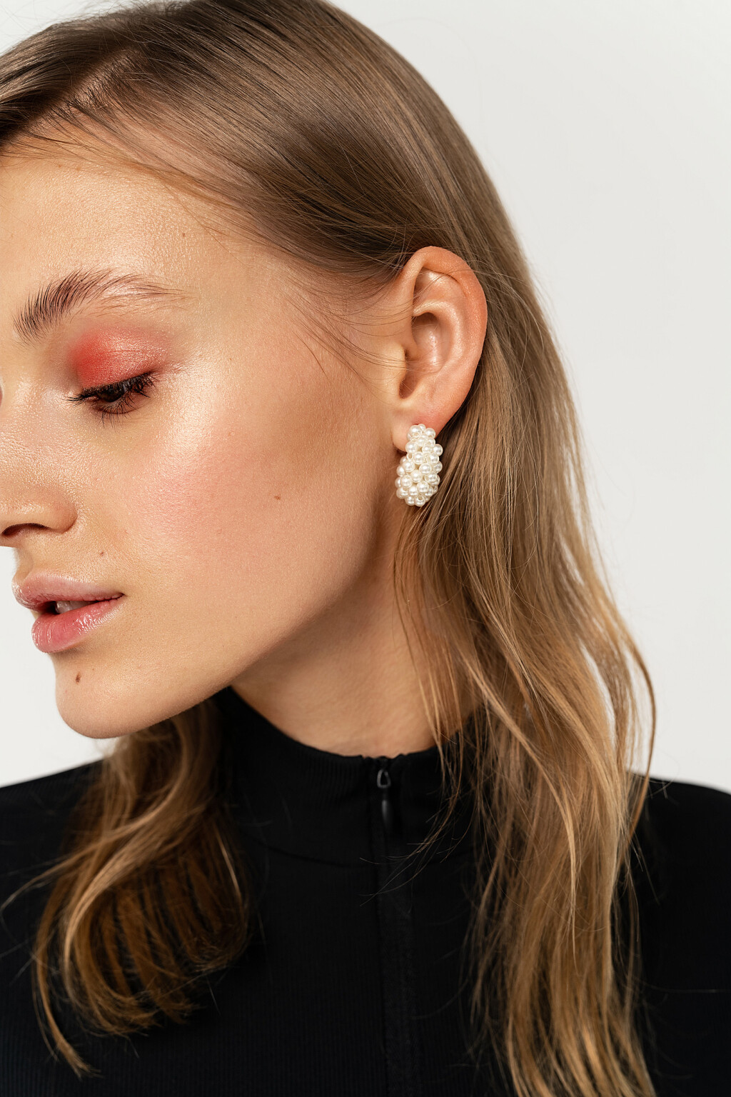 серьги - цвет белый - 1