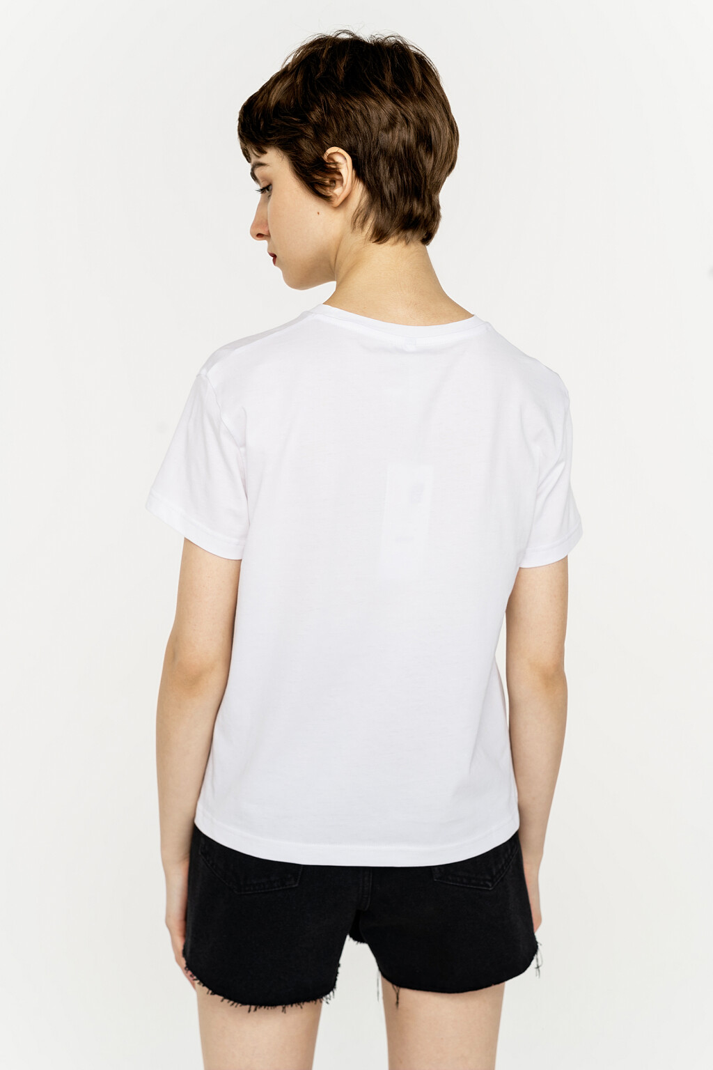 футболка хлопковая с принтом-надписью - цвет белый - 4