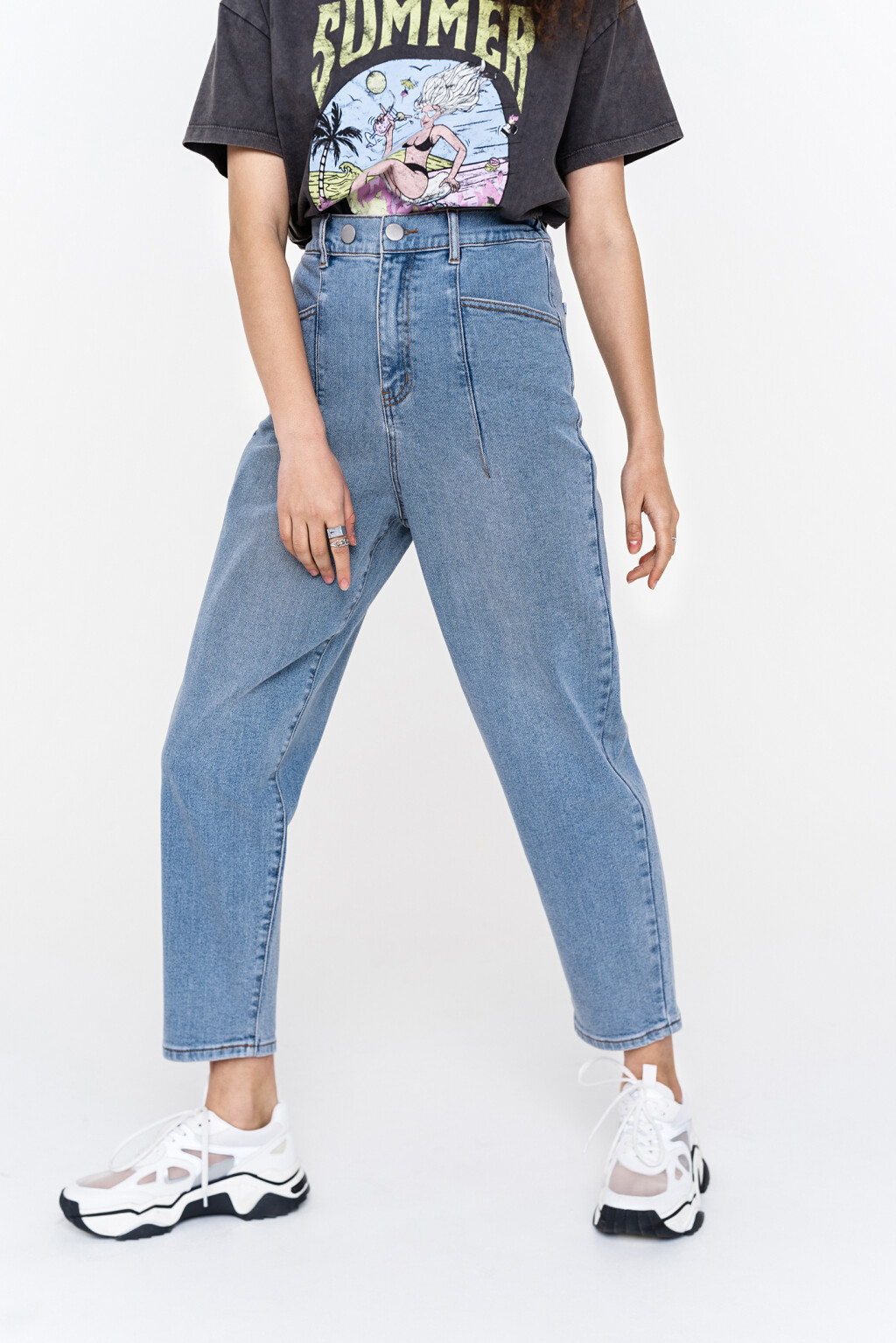 брюки джинсовые - цвет голубой - 3