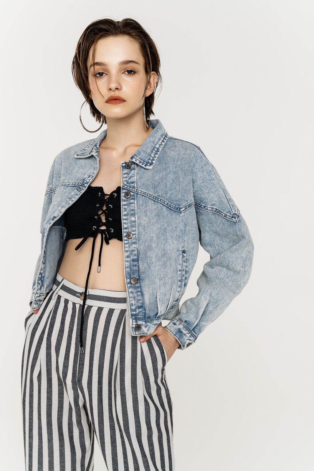 куртка джинсовая женская - цвет голубой - 1