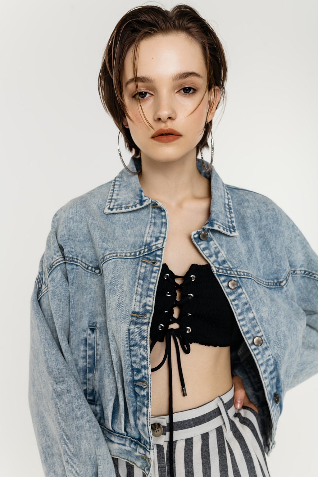 куртка джинсовая женская - цвет голубой - 4