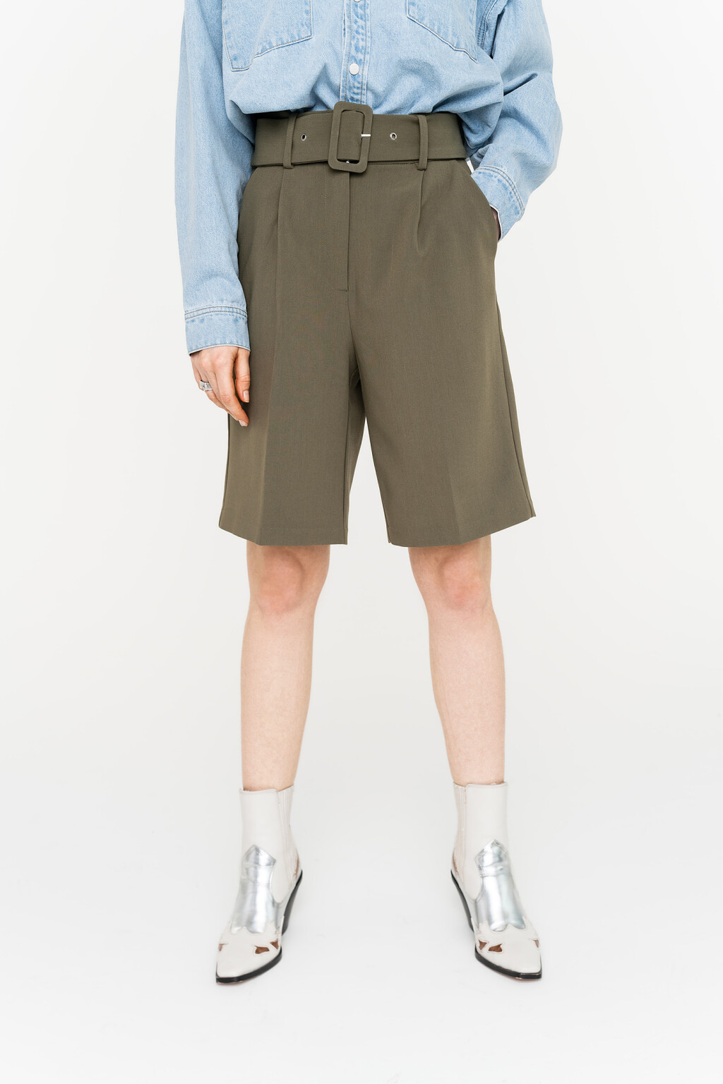 шорты женские - цвет зеленый - 2