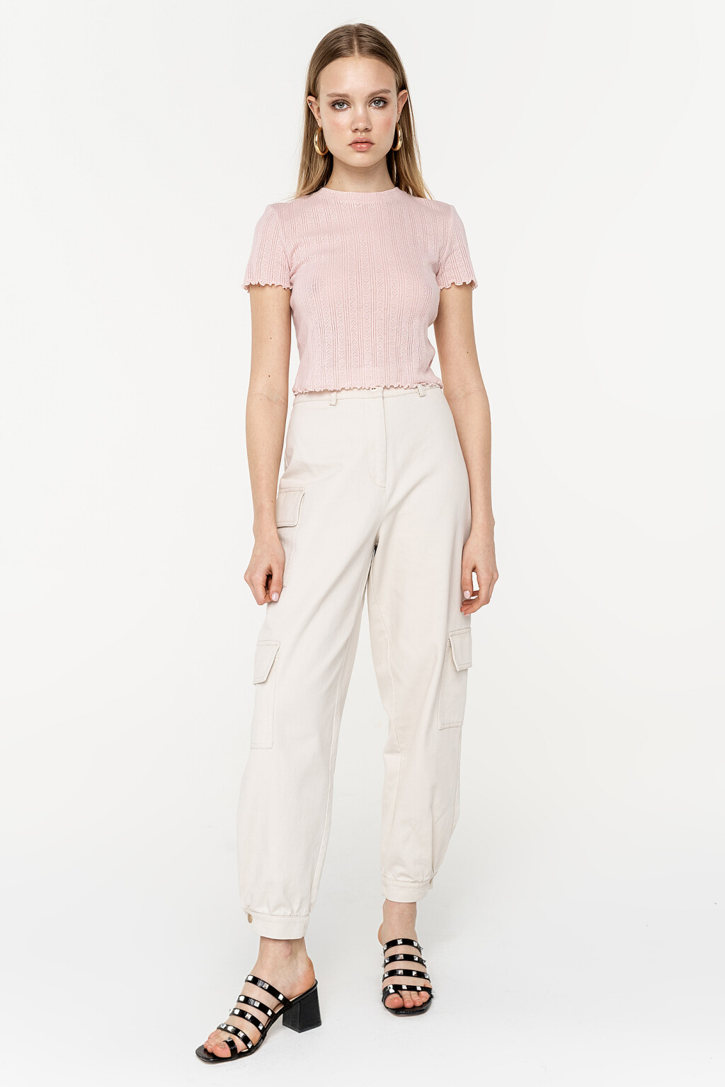 топ укороченный хлопковый из фактурного трикотажа - цвет розовый - 5