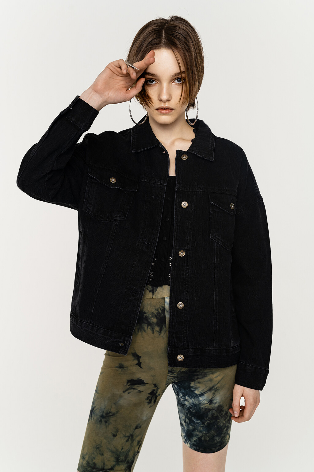 куртка джинсовая женская - цвет черный - 3