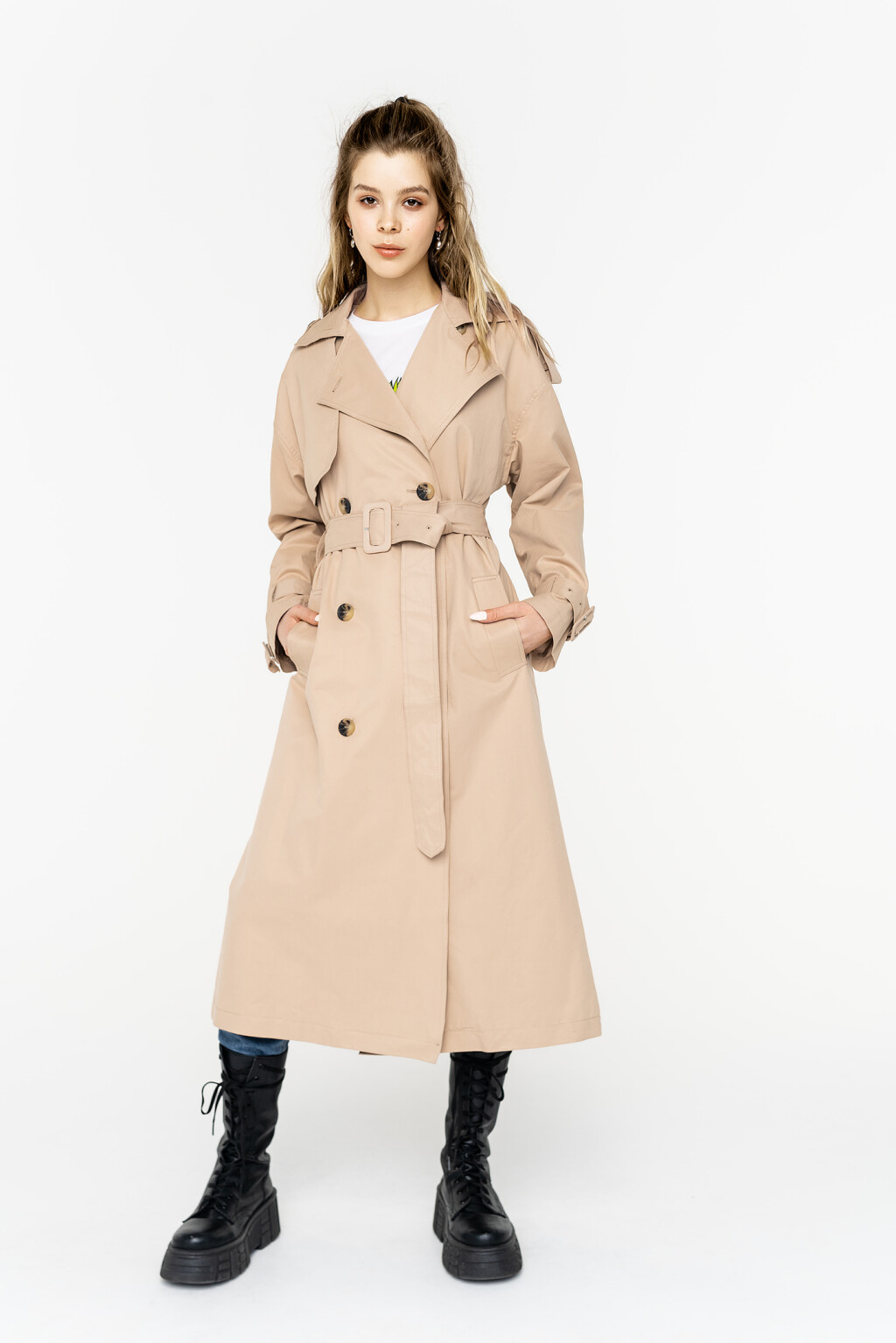 плащ женский - цвет бежевый - 1