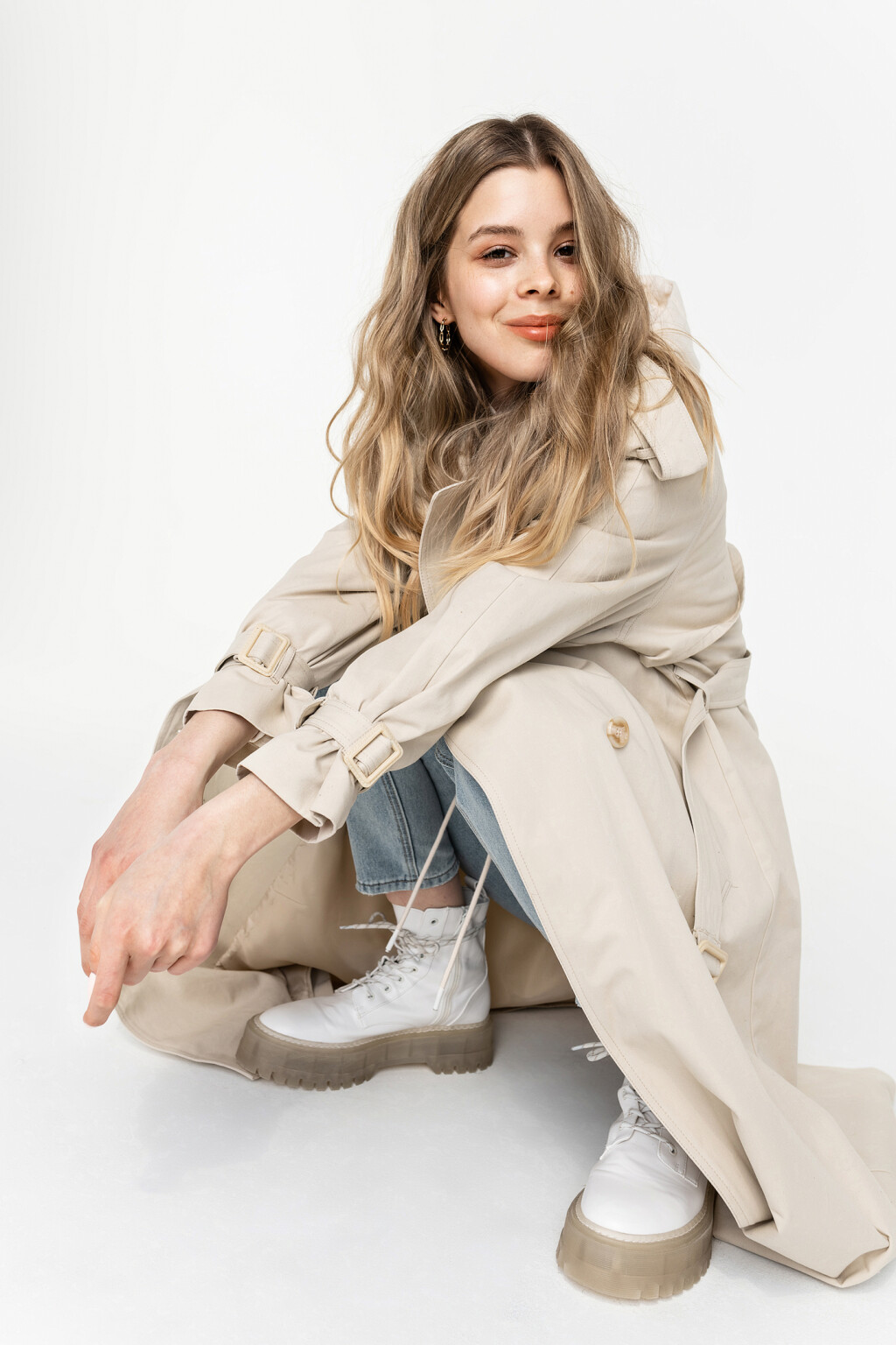 плащ женский - цвет бежевый - 1