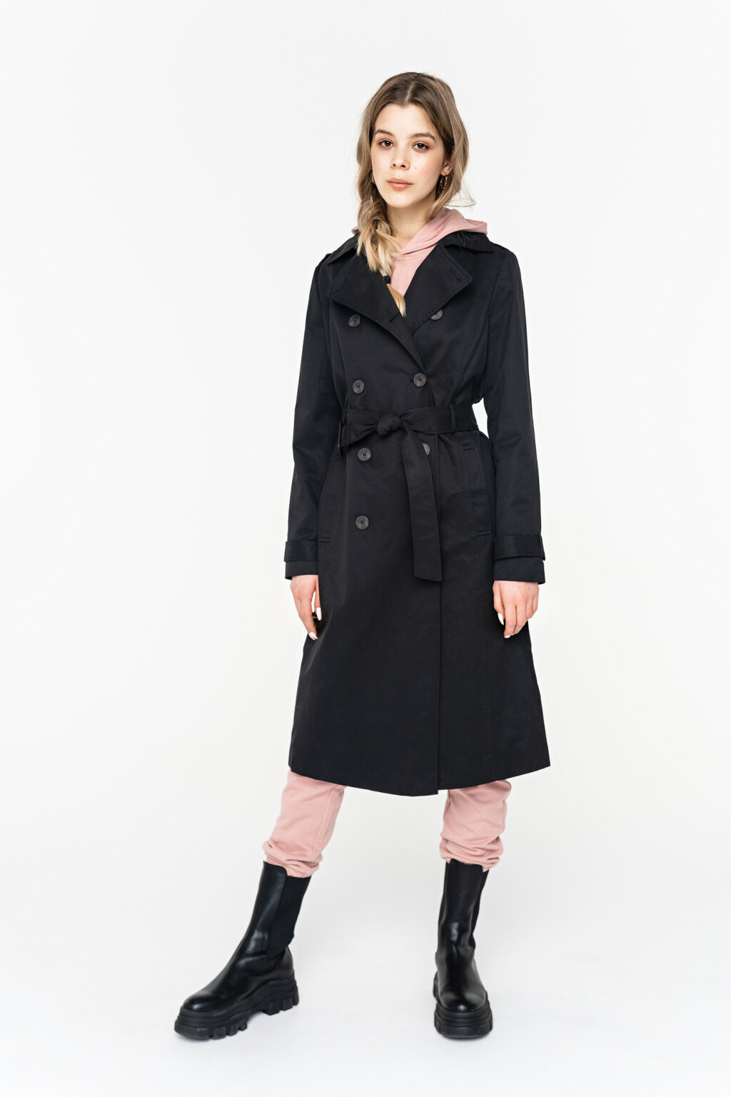 плащ женский - цвет черный - 2