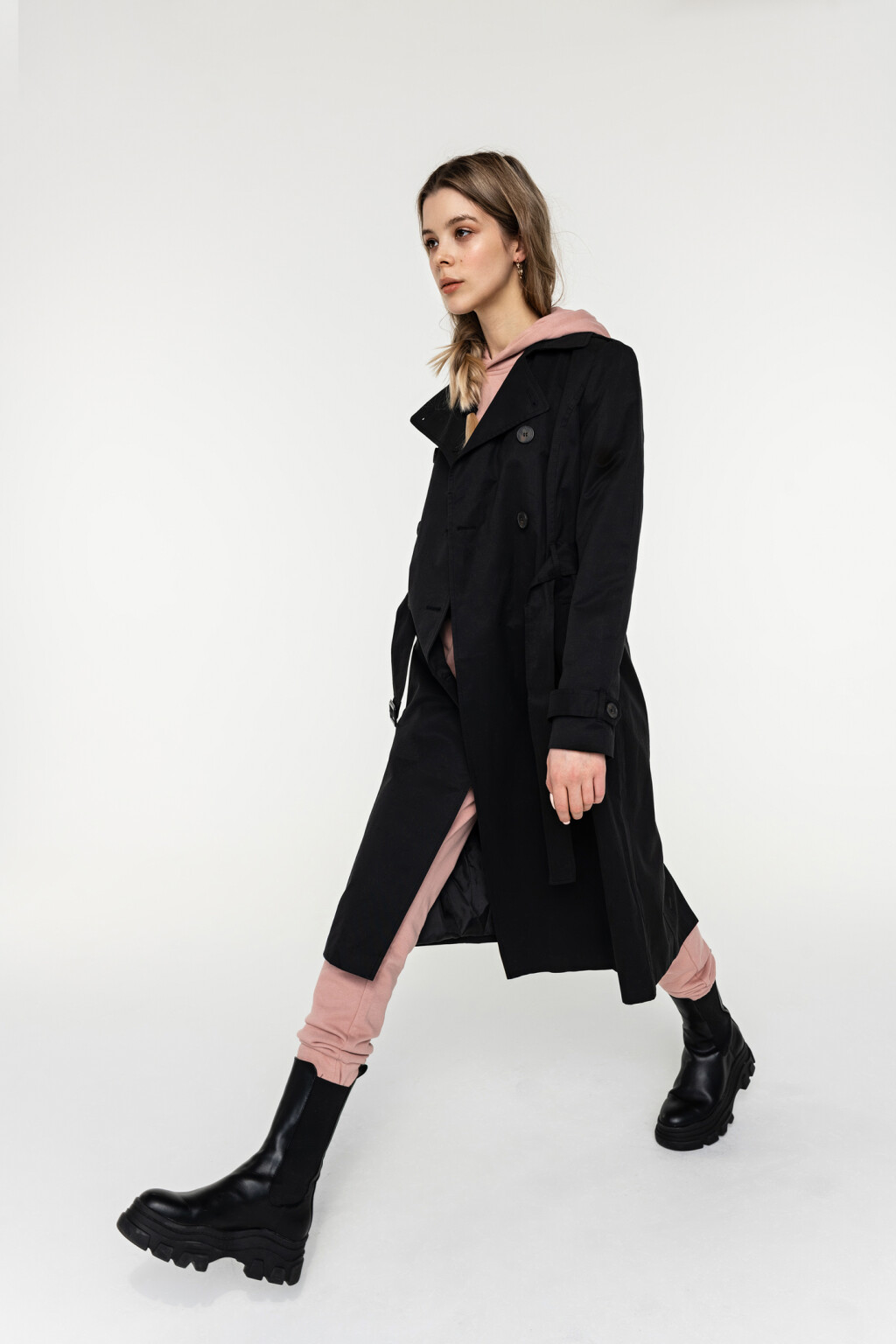 плащ женский - цвет черный - 3