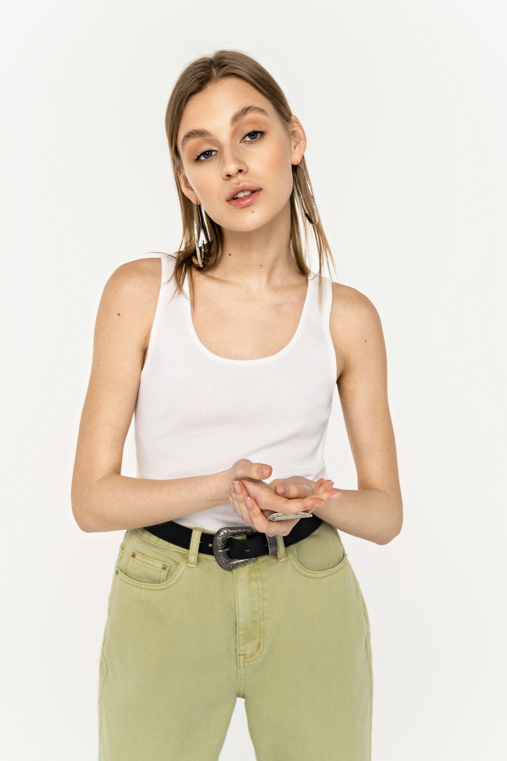 майка базовая хлопковая - цвет белый - 2