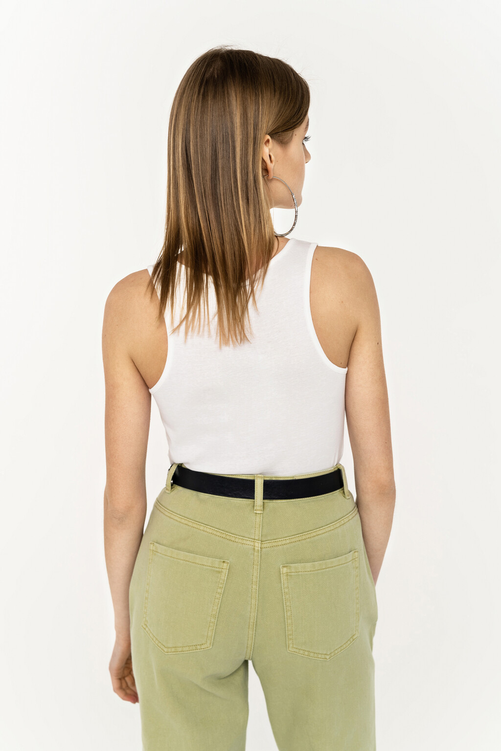 майка базовая хлопковая - цвет белый - 4