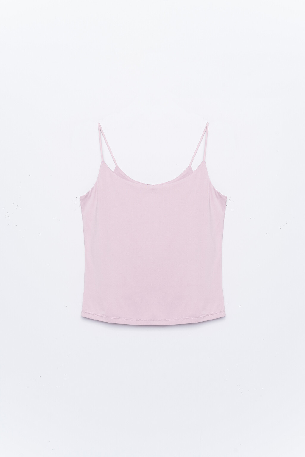 топ из гладкой ткани на тонких бретелях - цвет сиреневый - 1