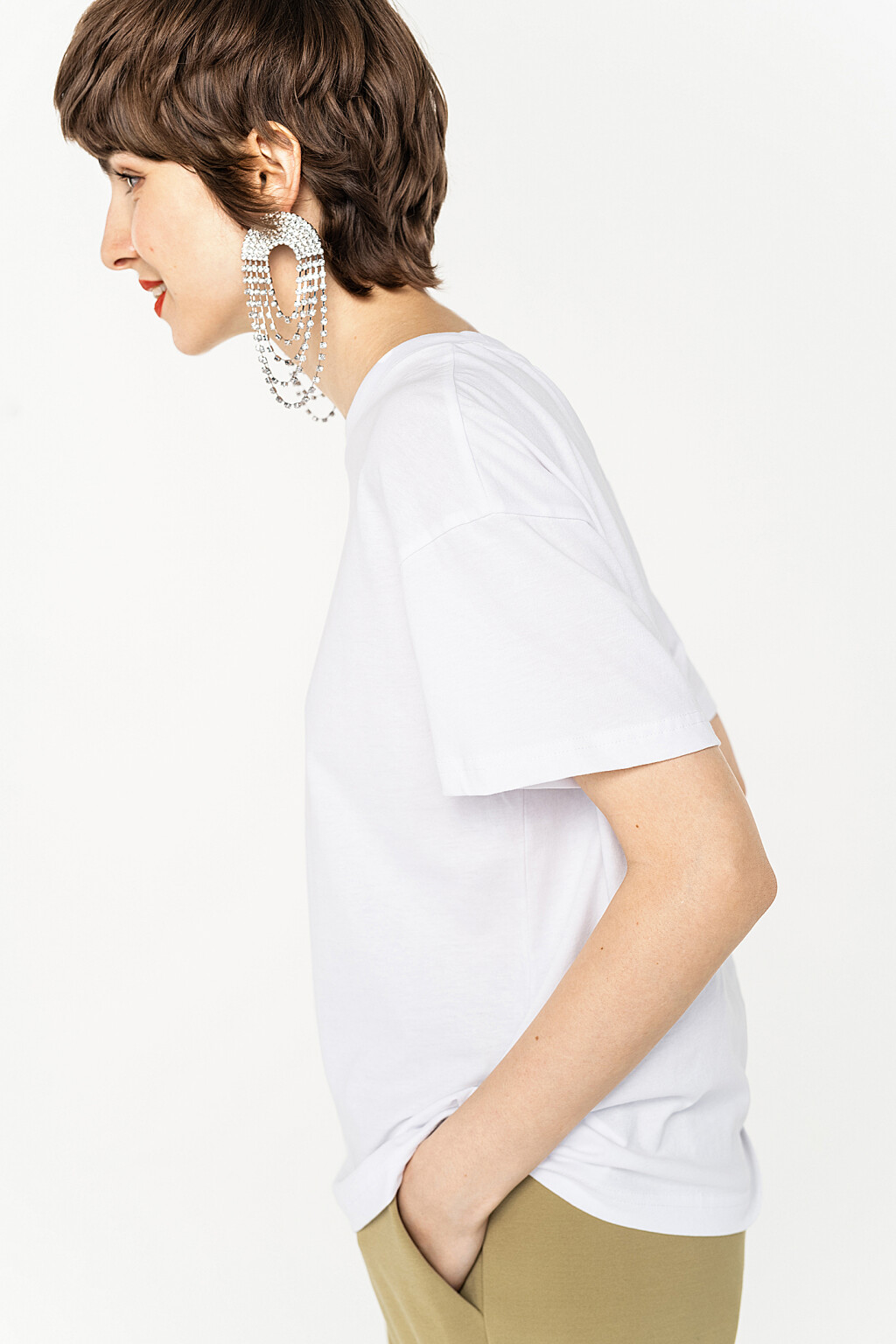 футболка хлопковая oversize - цвет белый - 3
