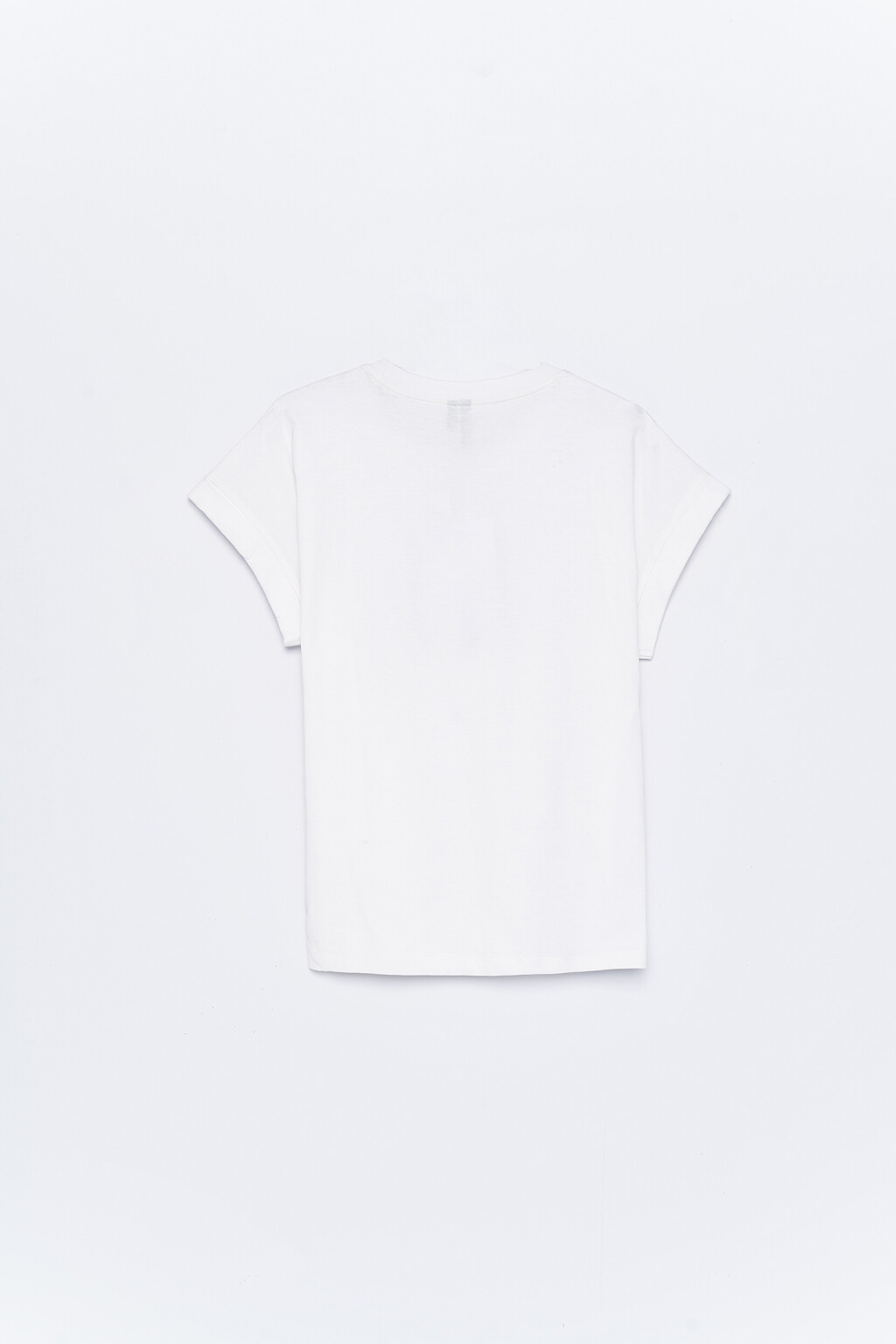 футболка хлопковая oversize с отворотами рукавами - цвет белый - 2