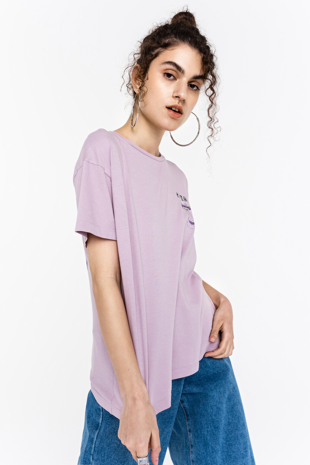 футболка женская - цвет фиолетовый - 5