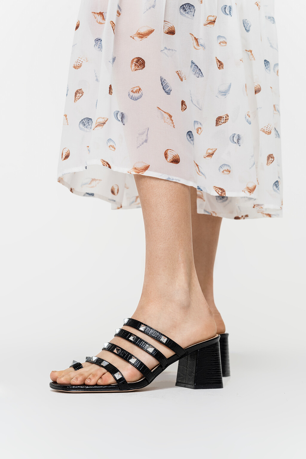 юбка длинная шифоновая с ярусным подолом - цвет белый - 6