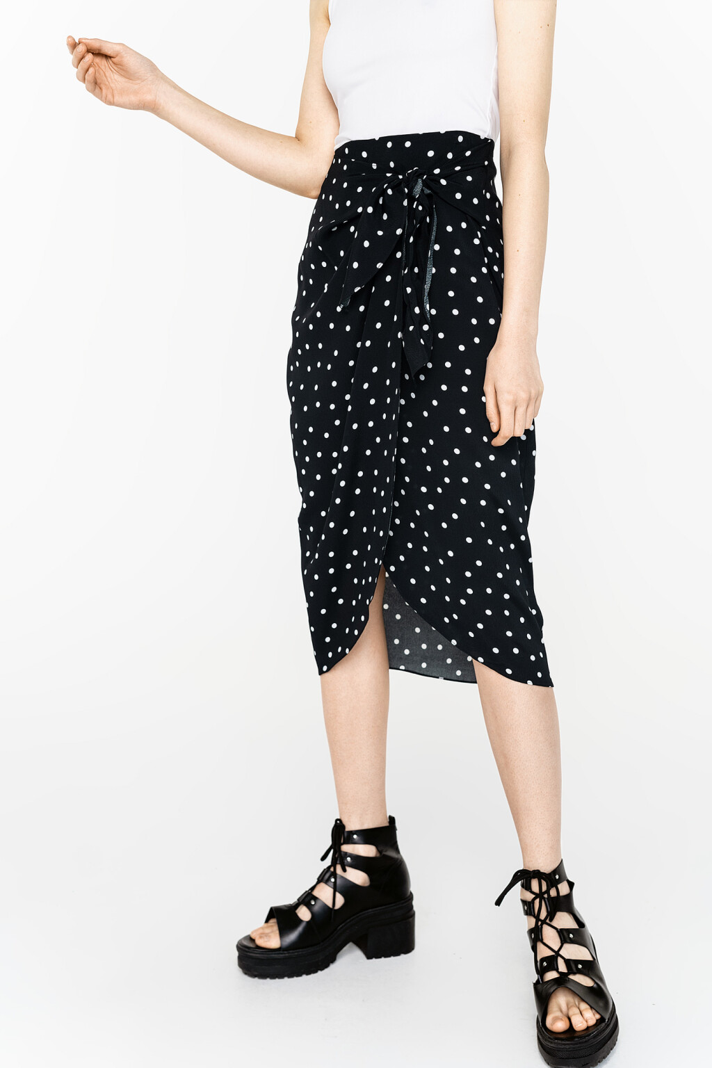 юбка-парео на запах вискозная - цвет черный - 4