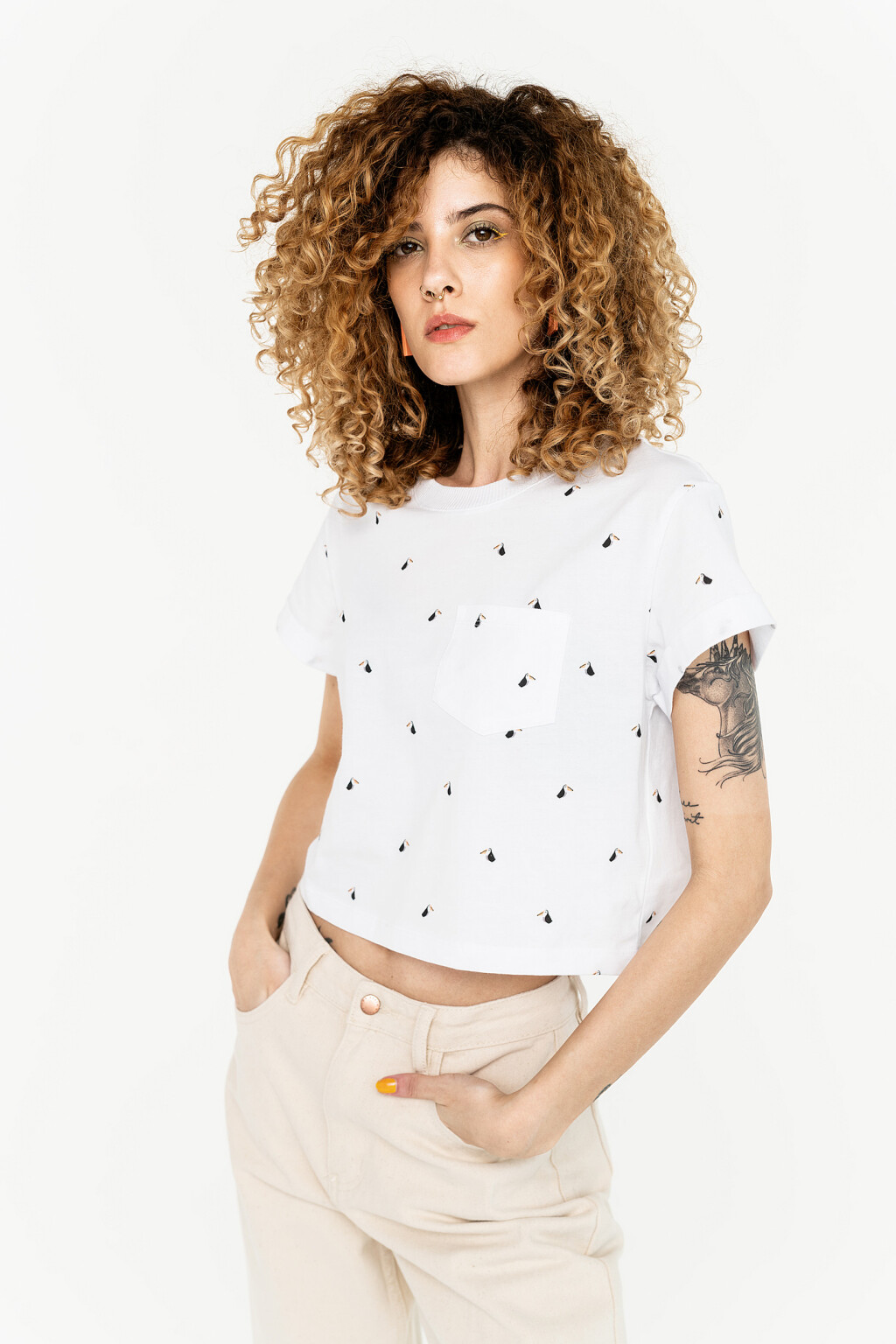 футболка женская - цвет белый - 1